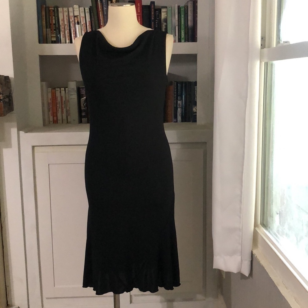 Elegant EXPRESS Black Cowl Neck Dress – Perfect for Any Occasion D149